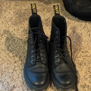 Dr. Martens Black Leather Combat Boots